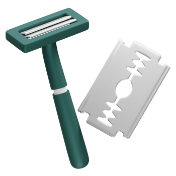 Razor and Blade Illustration icon 3d rendering png