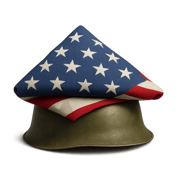Tribute to Heroes Simple Memorial Day Remembrance Flag and Helmet png