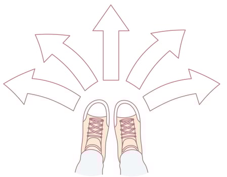An Illustration Depicting Directional Choices and Pathways We Take in Life Journey vector