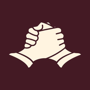 Handshake trendy art design applicative amazing colorful useful illustration vector