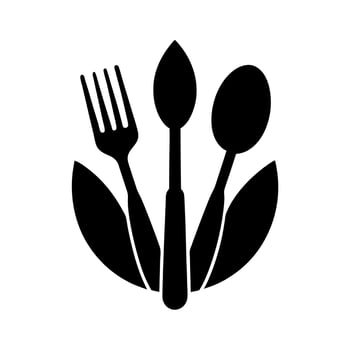 Cutlery Black Silhouette for Kitchen Decor Art vector