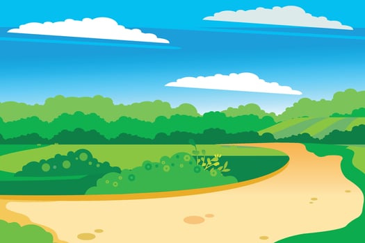 Countryside landscape with blue sky vector