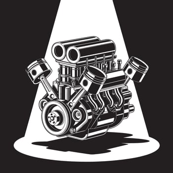 car engine silhouette art illustration vector