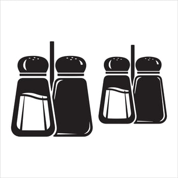 Classic salt and pepper shakers set on a white background vector