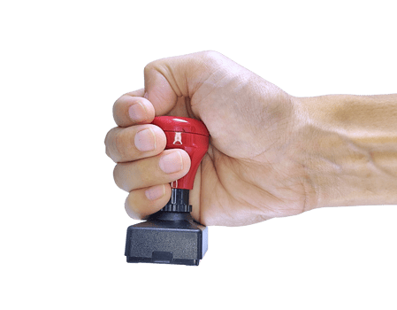 Hand with Stamp Official Decision and Confirmation Symbol png
