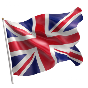 British national flag graphic dynamically, rendered in crisp waving with transparent background, representing patriotic symbolism png
