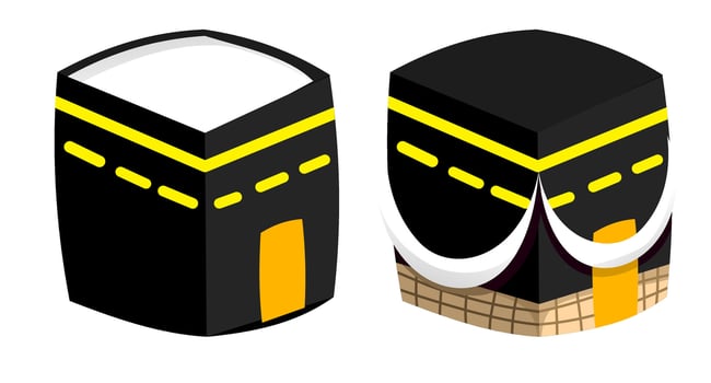 Islamic Landmark Icons for Hajj and Umrah vector
