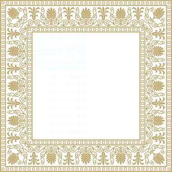 golden square classic greek ornament. European ornament. Border, frame Greece, Roman Empire vector