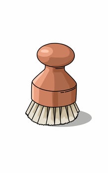 Foot brush natural wood. Skin care Cleaning tool vector