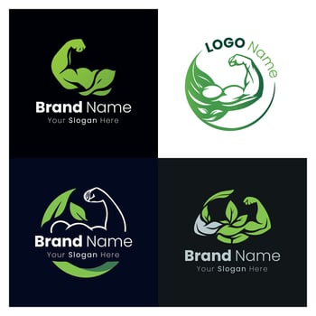 Designing Visually Appealing Brand Identity Logos Emphasizing Health and Fitness Through Natural Imagery vector