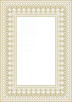 Uzbek Golden Square Ornament. Turkic Rectangle, Frame.Central Asian Cultural Heritage vector
