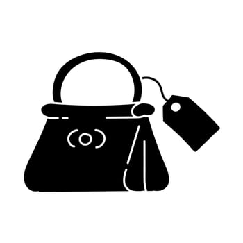 Designer bag black hand drawn icon vector