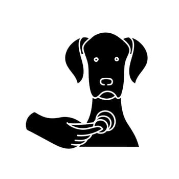 Dog medical exam Hand stethoscope black hand drawn icon vector