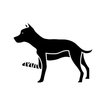 Leg injured dog hand drawn vector