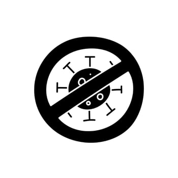 No virus black hand drawn icon vector
