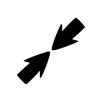 Colliding cursors black hand drawn icon vector