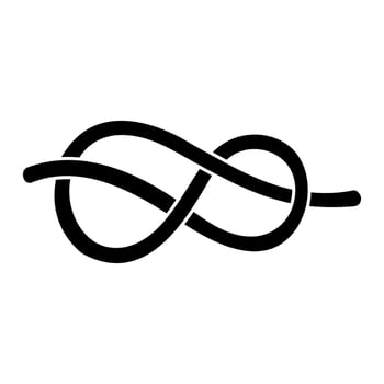Rope knot black hand drawn icon vector