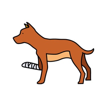 leg injured dog hand drawn illustration vector
