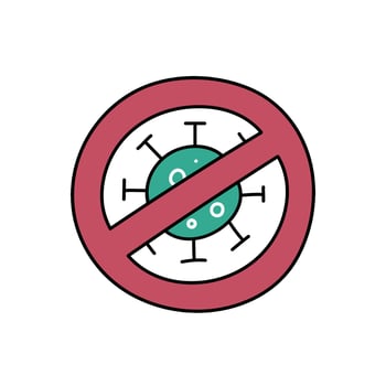 no virus hand drawn color illustration vector