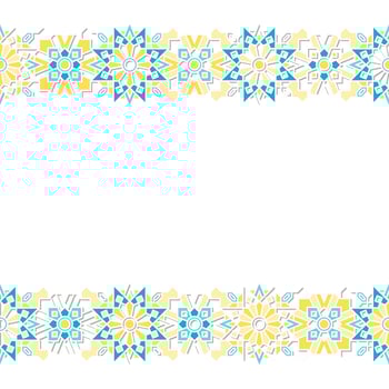 Colorful flower pattern border vector