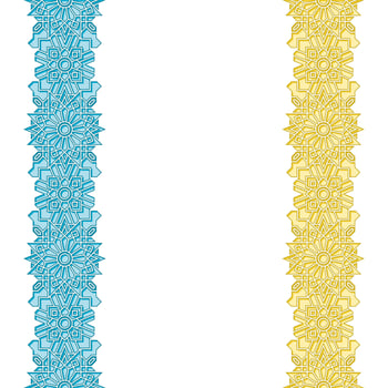 Geometric blue and yellow pattern design vector