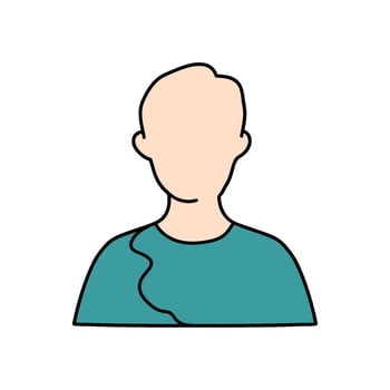 man hand drawn color illustration vector