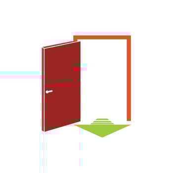Emergency Exit Sign Exit Door vector