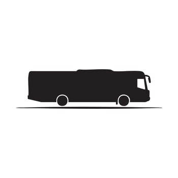 Black silhouette of a passenger bus isolated on white background silhouette vector
