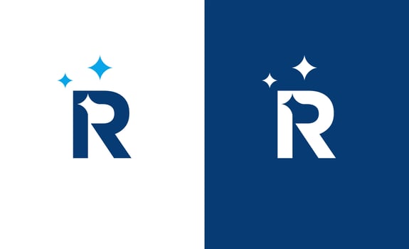 Letter T star or R cleaning or R shining logo concept vector