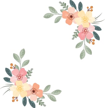 Romantic Bridal Bouquet with Wild Flowers and Greenery vector