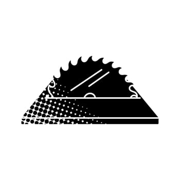 woodworking table saw black hand drawn icon in halftone texture in use vector