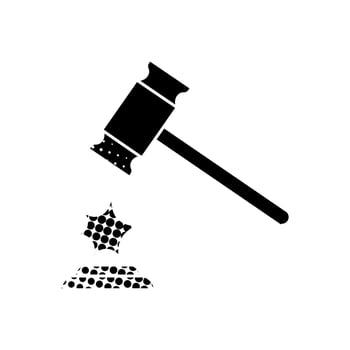 handcuffed hands black hand drawn icon in halftone texture behind back vector