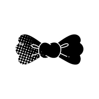 Bow tie black hand drawn icon in halftone texture style vector