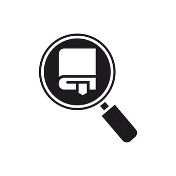 Book Search Icon for Research and Education vector