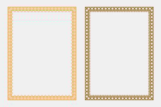 Decorative borders in orange and brown vector