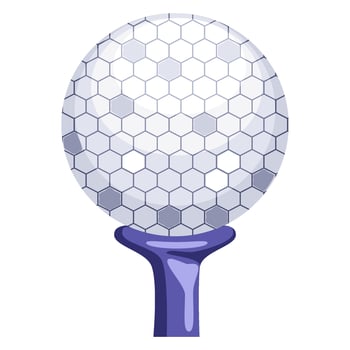 Golf ball on a tee. Sport equipment vector
