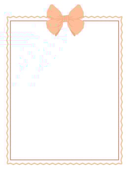 Rectangular vertical pink simple frame with bow for scrapbooking and design vector