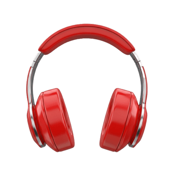 Stylish Red Wireless Headphones Front View Isolated png