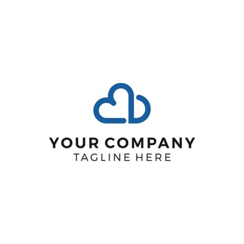 Cloud and heart logo concept vector