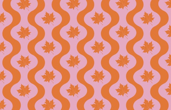 trendy seamless pattern for autumn season with leaf decoration vector