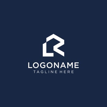 Letter LR or RL with house combination logo concept vector