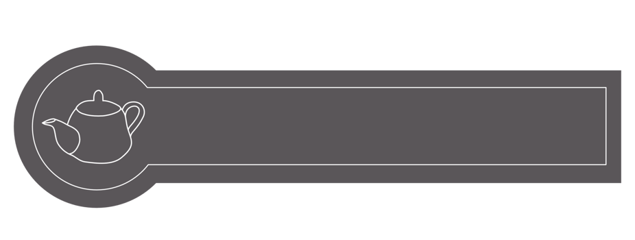 Minimalist autumn tone label banner with teapot png