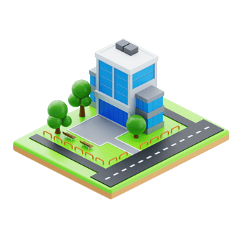 Isometric modern office building. 3d illustration of office building png