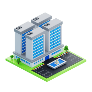 Isometric corporate office building. 3d illustration of corporate office building png