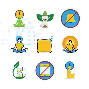 Mindfulness icon. Meditation and yoga, no notification, meditation timer, etc. mental health, calmness, concentration. isometric design style vector