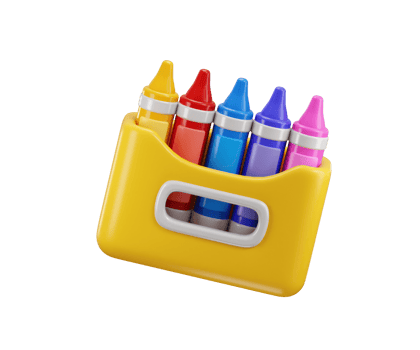 Drawing crayon box icon 3d render concept of back to school and crayons box for Drawing education icon illustration png