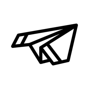 Paper Plane Icon Illustration, Line Style, Black and White Illustration vector