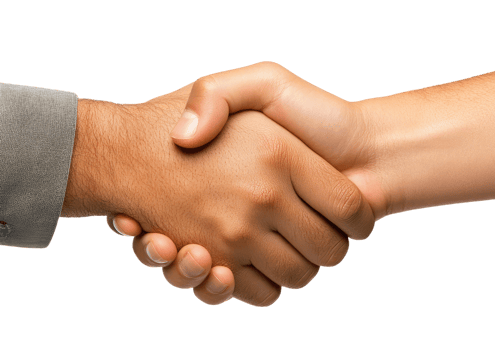 Realistic handshake with two hands in agreement gesture Isolated on a transparent background png