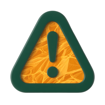 Green warning sign with exclamation mark isolated on transparent background png