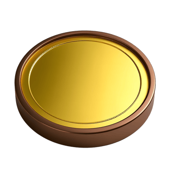 A golden coin isolated on transparent background png